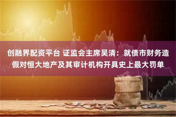 创融界配资平台 证监会主席吴清：就债市财务造假对恒大地产及其审计机构开具史上最大罚单